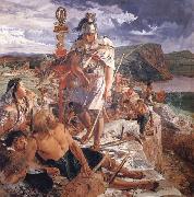 William Bell Scott The Romans Cause a Wall to be Built for the Protection of the South oil on canvas